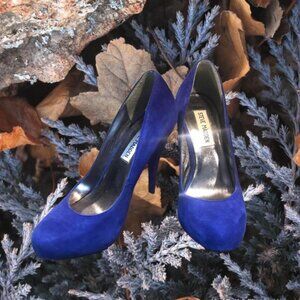 💙 SEE VIDEO💙 Cute Steve Madden Blue Suede Shoes Heals
